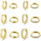 6 Paar Goldene Creolen für Damen - 14 Karat Vergoldete Leichte Hypoallergene Mini-Ohrringe Mit Kleinen Zirkonia