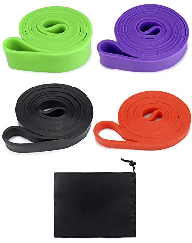 QWORK® 4er-Set Widerstandsbänder, 4 Ebenen resistenzbänder Pull Up Band für Kraftraining, Physiotherapie, Yoga
