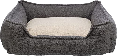 TRIXIE Hundebett Coline 60 × 50 cm in dunkelgrau/beige - Hundeschlafplatz aus recyceltem Material - Hundekorb für mittelgroße Hunde - rutschfest und waschbar - 36670