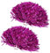 QUUPY Cheerleader-Pompons, glänzend, metallisch, flauschig, Cheerleader-Pompons mit Kunststoff-Fingerring für Kinder, Erwachsene, Ball, Tanz, Sport, Team, Spirit, Cheering (Hot Pink)