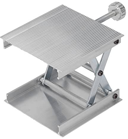 Labor Hebebühne (90 X 90 Mm), Mini Labor Hebebühne, Tischhebebühne, 66 Lb Labor Hebebühne Aus Aluminiumlegierung für Verschiedene Ebenen, Messwerkzeuge(Silber)