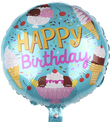 Folienballon, Eiscreme, rund, 45 cm