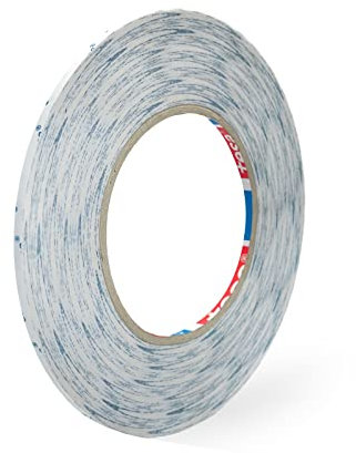 Biadesivo in Tessuto non Tessuto – Tesa 4943 – Adesivo Acrilico con supporto In TnT - Fai da Te, Carta, Tessuti, Pelletteria, Hobby, Imballaggio, Resistente all’invecchiamento (3 mm x 50 m)