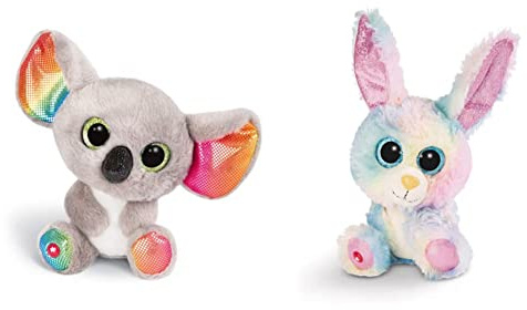 NICI Glubschis: Das Original – Glubschis Koala Miss Crayon 15 cm Glubschis: Das Original – Glubschis Hase Rainbow Candy 15 cm – Kuscheltier Hase mit großen Augen – 45561