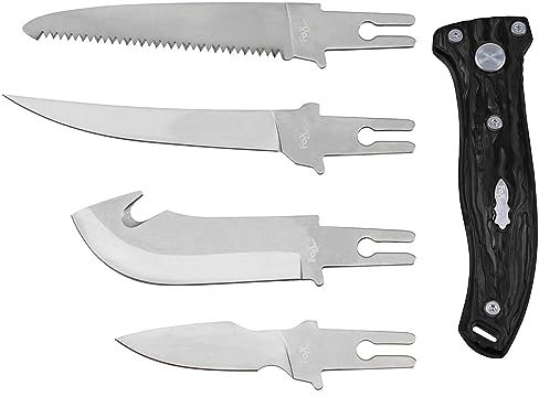 5 teiliges Werkzeug Hunter mit 4 Klingen Messer Survival