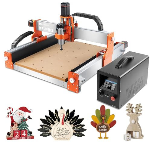 FoxAlien Router CNC XE-PRO con viti a ricircolo di sfere, mandrino da 400W Macchina per incisione a 3 assi per il taglio di legno e alluminio Aggiornabile a guide lineari (220V)