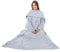 Olivia Rocco Wearable TV Blankets Soft Cosy Fleece Slankets Unisex Women Men Fluffy Plush Throws with Sleeves and Pocket Winter Adults Throw Blanket for Bed Sofa Couch 140x183cm, Silver
