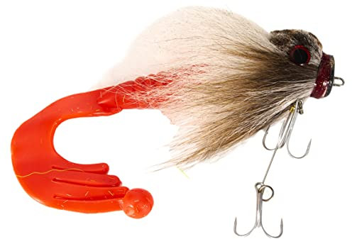 Soft Plastic Lures, Fishing Artificial Lure Deer Hair Mouse Lure Soft Grub Shallow Hooks Big Pike Bait 85g White