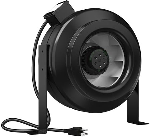 FICBXRA 10 Inch Inline Duct Fan, 618 CFM Inline Fan Duct Exhaust Fan Constant Speed for for Grow Tent, Indoor Garden Ventilation