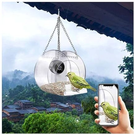 Bird Feeder with Camera, 1080P HD Smart Bird Feeder with Camera Wireless Outdoor, Charging Type C Powered, AI Identify Bird Species,for Bird Lover
