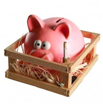 Tirelire en Forme de Cochon avec clôture et Marteau pour l'ouverture - Tirelire pour Grands et Petits avec Design Porc et clôture, en céramique, 14 x 12 cm