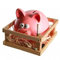 Tirelire en Forme de Cochon avec clôture et Marteau pour l'ouverture - Tirelire pour Grands et Petits avec Design Porc et clôture, en céramique, 14 x 12 cm