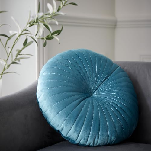 Catherine Lansfield Round Cushion Soft Touch 40x40cm Cushion Teal Green