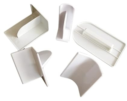 Zerodeko Ensemble De 5 Pièces Lisseur De Gâteau Grattoir À Fondant | Lissage Du Fondant, Bords Et Côtés, Plastique Blanc, Lot De 5 Pièces, Pour Pâtisserie