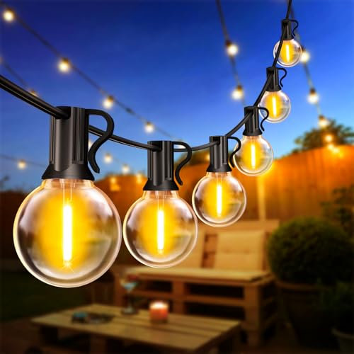 LED Lichterkette Außen Glühbirnen 45,9M - 150 FT Outdoor Lichterkette Strom mit IP44 Wetterfest 72+2 G40 Glühbirne Aussen Lichterkette warmweiß für Garten Terrasse Balkon (keine Fernsteuerung)