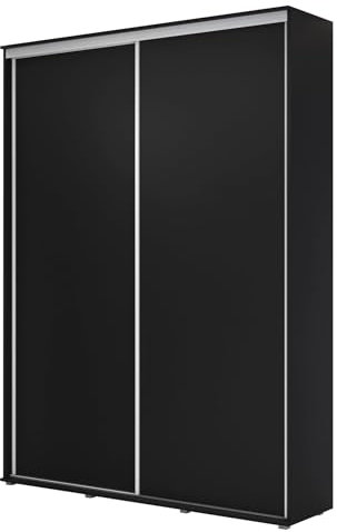 Meble Slupia - ZUZA Garderobenschrank - Kleiderschrank Schiebetüren - 180 x 242 x 45 cm - Kleiderstange Schrank - Kleider Schrank für Schlafzimmer, Flur, Jugendzimmer - Schwarz