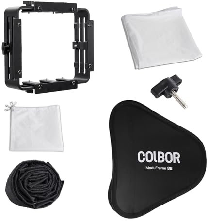 COLBOR - ModuFrame SE 60x60 Softbox für 2-, 3- und 4-Licht-Setups - Gefaltet: 28x21x12cm - Ausfalten: 60x45cm - Für COLBOR CL60/CL100X