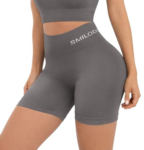 SMILODOX Shorts Damen Scrunch Azura - Seamless Radlerhose - High Waist Blickdichte Po Push Up Kurze Hose, Perfekte Länge für den Sommer