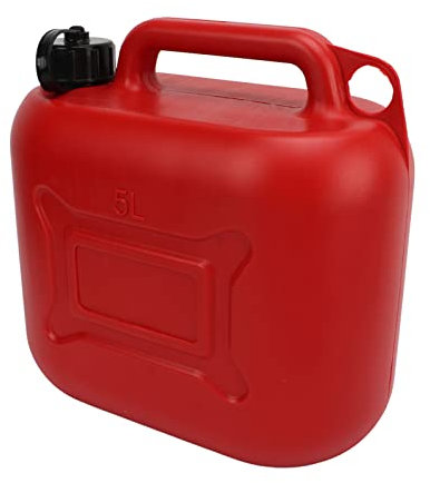 Lata de Gasolina de 5 Litros, Contenedor de Gasolina Rojo sin Fugas de 1,3 Galones con Asa, Combustible ABS Portátil