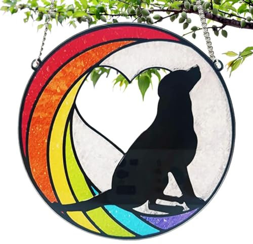 Vllold Acchiappasole per finestre, ornamento commemorativo da appendere per gatti, a tema lutto, decorazione da appendere alla finestra del gatto nero per animali smarriti