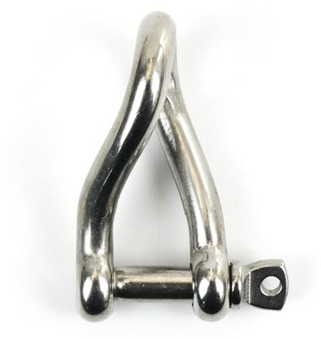 DAUMLINK® Lot de 2 manilles rondes torsadées, matériau : acier inoxydable A4/Aisi 316 (2 pièces) comme connecteur de chaînes ou de tampons aux œillets (5 mm)