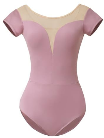 ROYAL SMEELA Ballett trikot damen mit bh Ballerina body ballettbody damen ballett tanz trikots erwachsene ballett tanz body ballettrikot kurzarm body tanzen trikot Frauen sexy tanzbody für damen