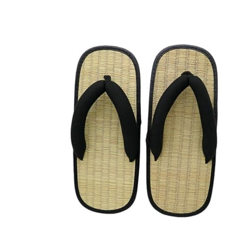 SUBLXPoten Sandales de Plage en Paille Tongs en Paille Chaussures en Bambou for Femmes Pantoufles Plateforme Sandales en Osier Femme Été Confortable(M)