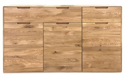 möbelando Sideboard >KM-0663< 3 Türen, 2 Schübe, Kernbuche massiv geölt - 149x91x40cm (BxHxT)