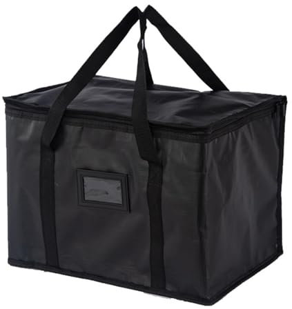 suzmei Food Delivery Bag, 40L Insulated Thermal Bag for Hot and Cold Food Delivery, Ideal for for Catering, Grocery Transport Large Thermal Bag for Food Delivery, Commercial Grade, Reusable(Black)