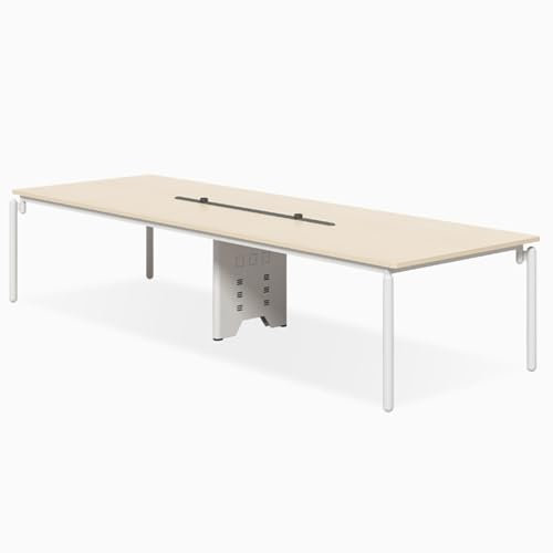 TANTOYO Großer Business-Besprechungstisch mit stabilem Rahmen und 110,2 langem Schulungsseminartisch für Büro-Konferenzräume in Holzfarbe