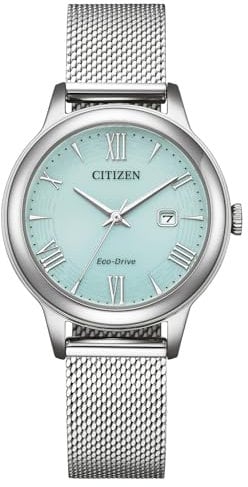 CITIZEN Damen Analog Eco-Drive Uhr mit Edelstahl Armband EW2621-75M