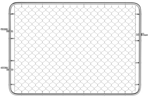 Outsunny Garden Gate Chain Link Fence Gate 26-71 in. W x 4 ft. H Silver
