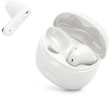 JBL Tune Flex 2 - True Wireless Noise Cancelling Earbuds Spatial Sound and Smart Ambient Technology, 6 mics for Perfect Calls, up to 48Hrs of Playback, IP54 Dust & Water Resistant (White)