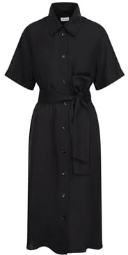 Seidensticker Damen Kleid Regular 1/2 ohne Kragen 100% Leinen/Flachs