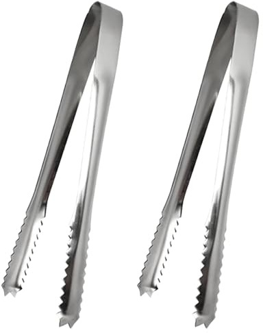 2PCS Ice Tongs for Bar, U Shaped Serving Tongs, Stainless Steel Small Tongs for Food, Candy Tong for Party, Weddin, Bar, Kitchen, Cafe