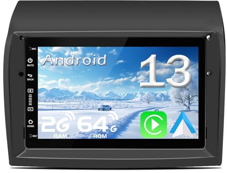 Hexinex Android 13.0 [2GB+64GB] Radio Coche para Fiat Ducato 2009-2015 con Carplay Inalámbrico/Android Auto, 7 Pulgadas Pantalla Táctil con WiFi/GPS/FM/RDS/DSP,Apoyo Mandos Volante