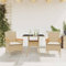 Brokky 3-TLG. Garten-Essgruppe mit Kissen GartenmöBel Set Garden Furniture Gartenset Tisch Und StüHle Essgruppe Outdoor Beige Poly Rattan und Glas