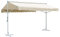 Auvent de terrasse double pente - 5 x 3 m - Couleur crème - Auvent de jardin sur pied - Abri rétractable - Imperméable - Protection UV