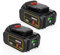 WVGFAUXA Pack De Batteries, Compatible avec Dewalt, 18 V/20 V, Accessoires De Remplacement for Batteries Au Lithium Rechargeables DCB200(2 PCS 5Ah Battery)