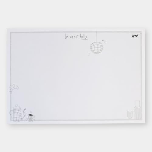Odernichtoderdoch® Schreibtischunterlage La Vie - Schreibtischplaner mit Illustrationen, Notizen, Struktur, To-Do´s 30 Blatt, 46,5 x 32,0 cm