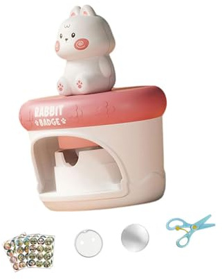 ANMITI Cartoon Pin Maker Bastelset Badge Press Machine Für Kinder Mit Wiederverwendbarer Vorlage Kinder Bastelprojekt Supply Badge Press Machine Craft Toy