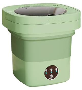 QUXVUIS Lavadora de ropa interior con controles inteligentes Fácil almacenamiento, etc. Lavadora plegable pequeña de calcetines, Verde