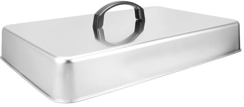 Edelstahl Grilldeckel Silber Rechteckiger, für Grillplatte | Kochhaube für Grillplatte, Grillplatte Lebensmittelabdeckung Kuppel, Herdabdeckung Gasherd