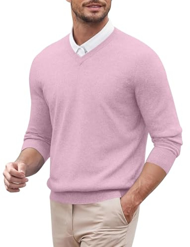 Celanisai Pull en tricot à manches longues pour homme - Pull en cachemire - Pull chaud classique - Col en V - Couleur unie - Pull basique thermique chaud