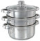 Buckingham - Olla vaporera de Tres Pisos con Tapa de Cristal (20 cm)