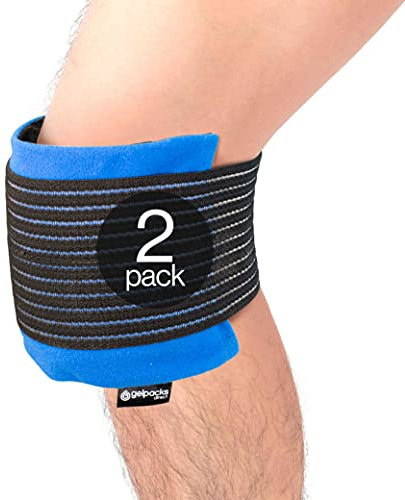 Gelpacks Direct - Reusable Knee Ice Pack Wrap for Sports Injuries & Knee Pain Relief (Pack of 2). 3-in-1 Hot and Cold Compress Knee Support for Arthritis, Replacement Surgery, Swelling & Joint Pain.