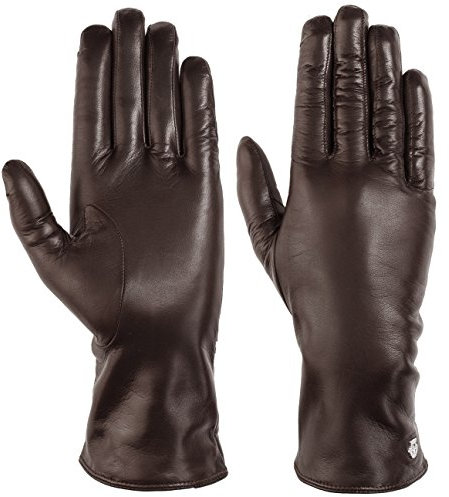 Roeckl Edelklassiker Leder Damenhandschuhe Winterhandschuhe Fingerhandschuhe (7 HS - braun)