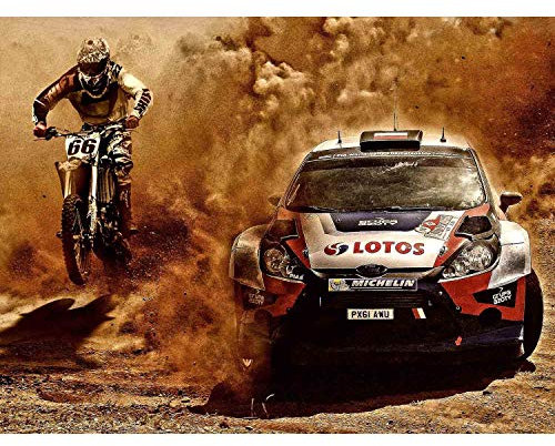 Bumblebeaver Photograph Sport Motocross Bike Rally CAR Dirt Race Poster Art Print Foto Kreuz Fahrrad Rennen Kunstdruck