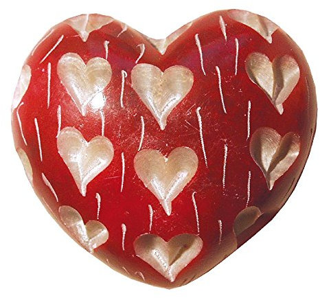 Herz Heart Speckstein rot 6 x 6 cm