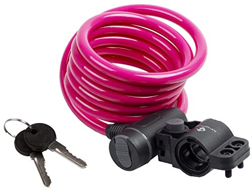M-Wave Unisex Adult S 10.18 Spiral Cable Lock - Pink,